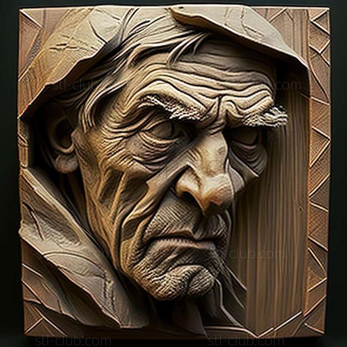 3D model John Hubbard Rich American artist (STL)